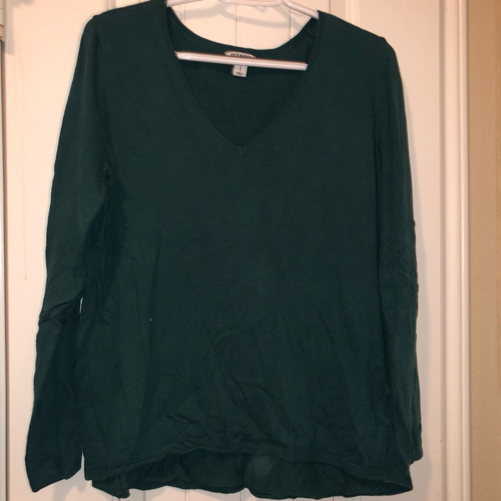 Green V-Neck Sweater